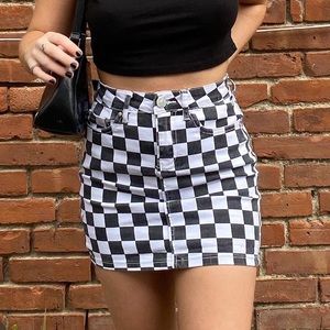 Checkered print skirt